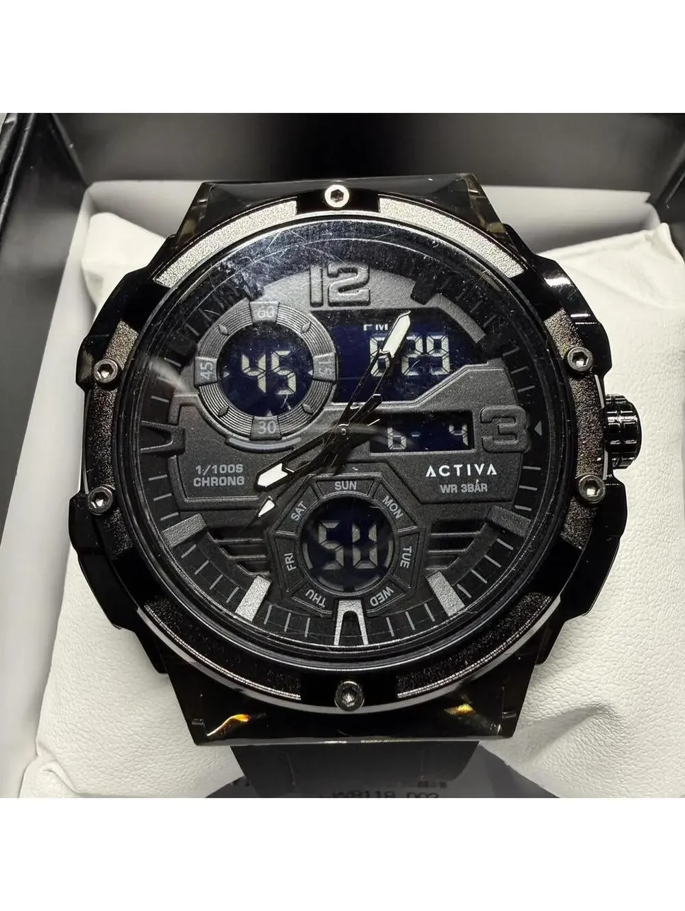 Activa X Invicta Digital Men's Watch 51mm Black on Black NWT
